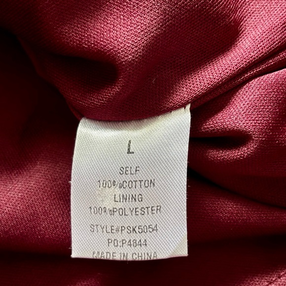 Polagram Maroon A-Line Skirt with Diamond Pattern Elastic Waist Cotton - Picture 11 of 13